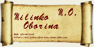 Milinko Oborina vizit kartica